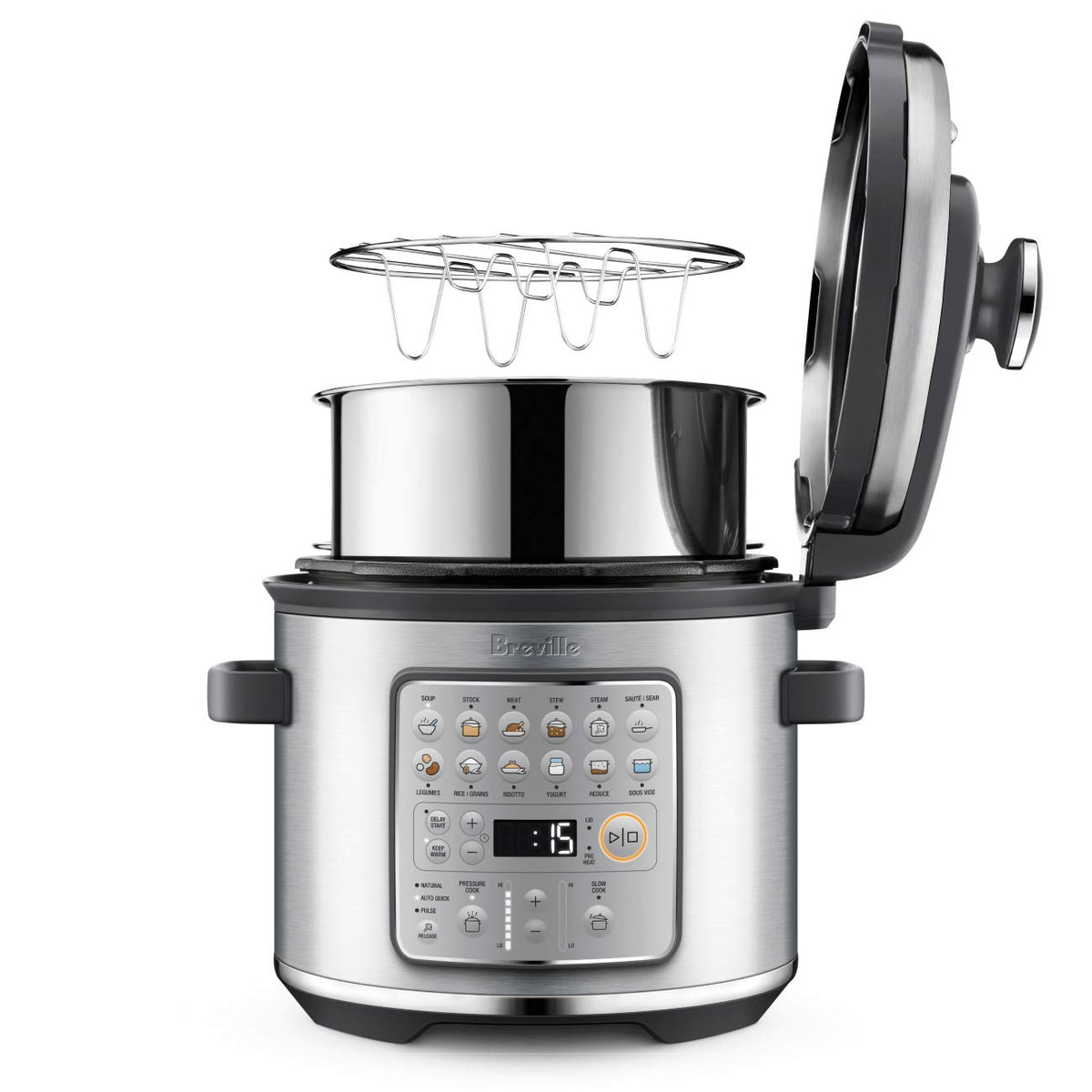 Autocuiseur Breville BPR680BSS1BUS1 The Fast Slow Go – Acier inoxydable brossé (BPR680BSS)